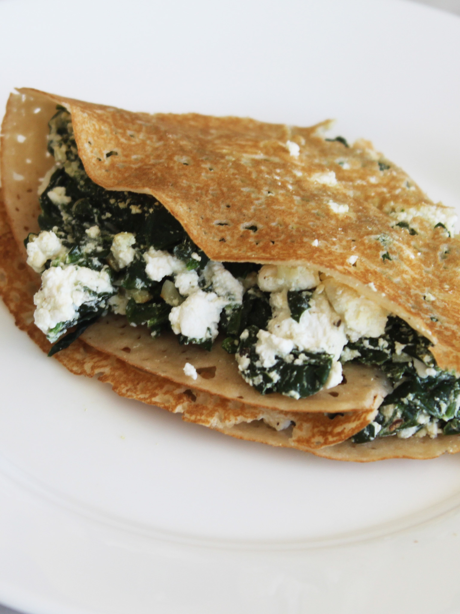 Crepa rellena de Espinaca Popeye y Queso Ricotta